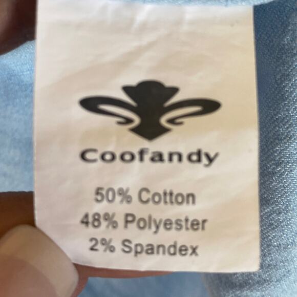 Coofandy Men's Light Blue Casual Button-Down Shirt Size L - Picture 7 of 8